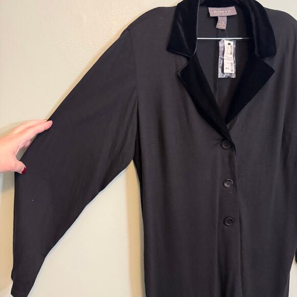 Designs & Co Lane Bryant Coat 18/20 Black Wool Velour Collar 3-Buttoned NWT USA - Picture 5 of 9